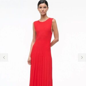 STAUD ELYSE DRESS RED ROSE Size Medium